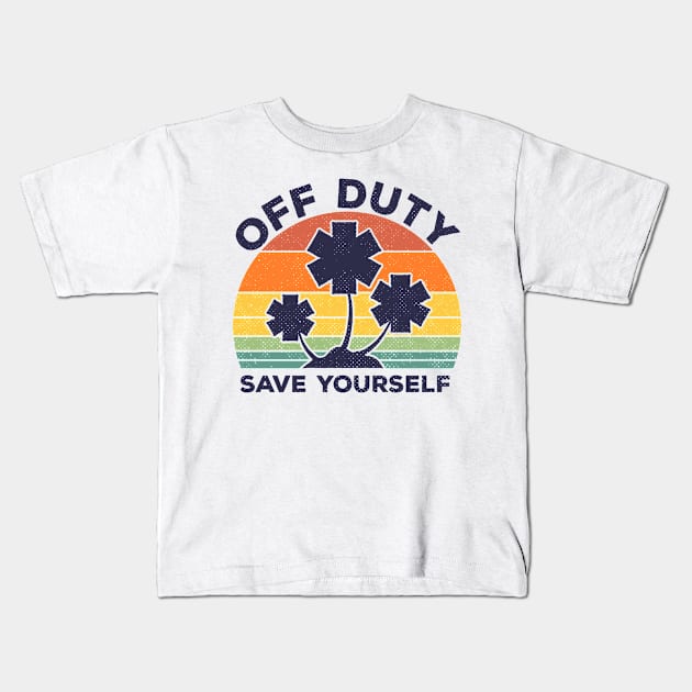 Paramedic Off Duty VintageVacation Sunset Kids T-Shirt by BraaiNinja